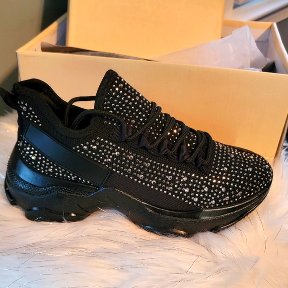 New Yoki Black Studded Sneakers - Picture 6 of 8